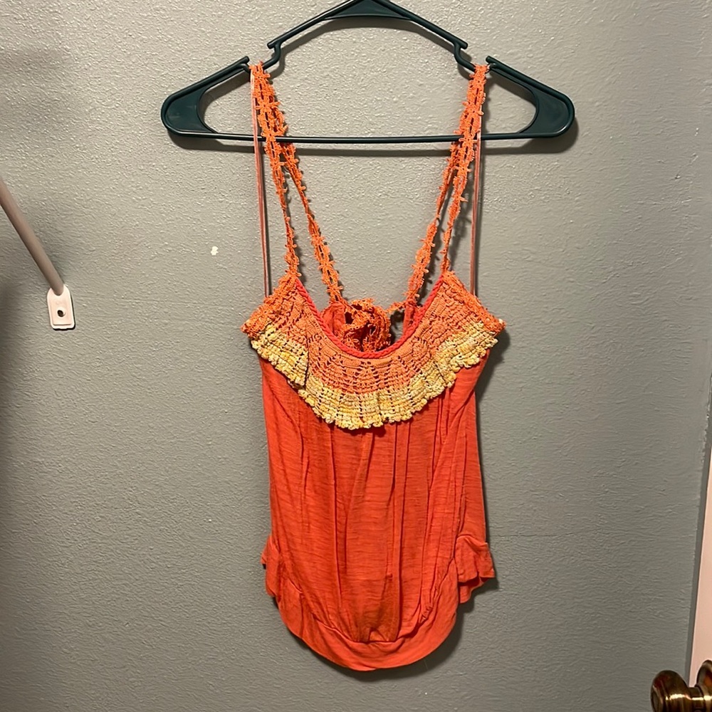 Lace and crochet tank top